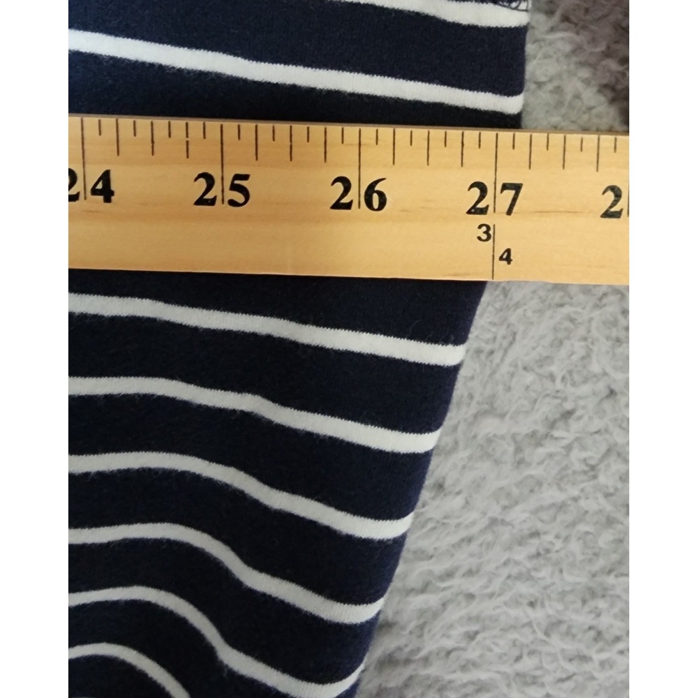 L.L. Bean Snap Front Hoodie Women 3X Blue White Striped Cotton Blend 502733 - Picture 7 of 11